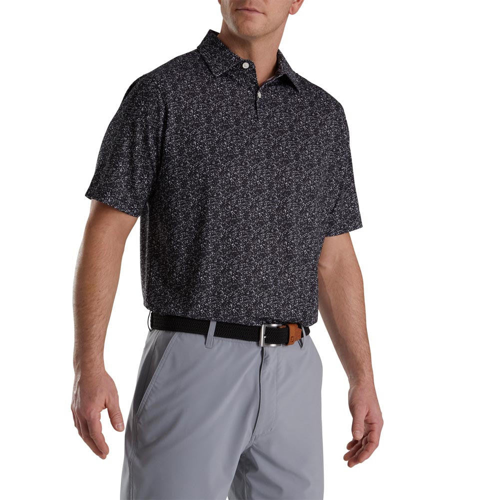 FootJoy Paint Splatter Print Lisle Self Collar Polo - Image 5