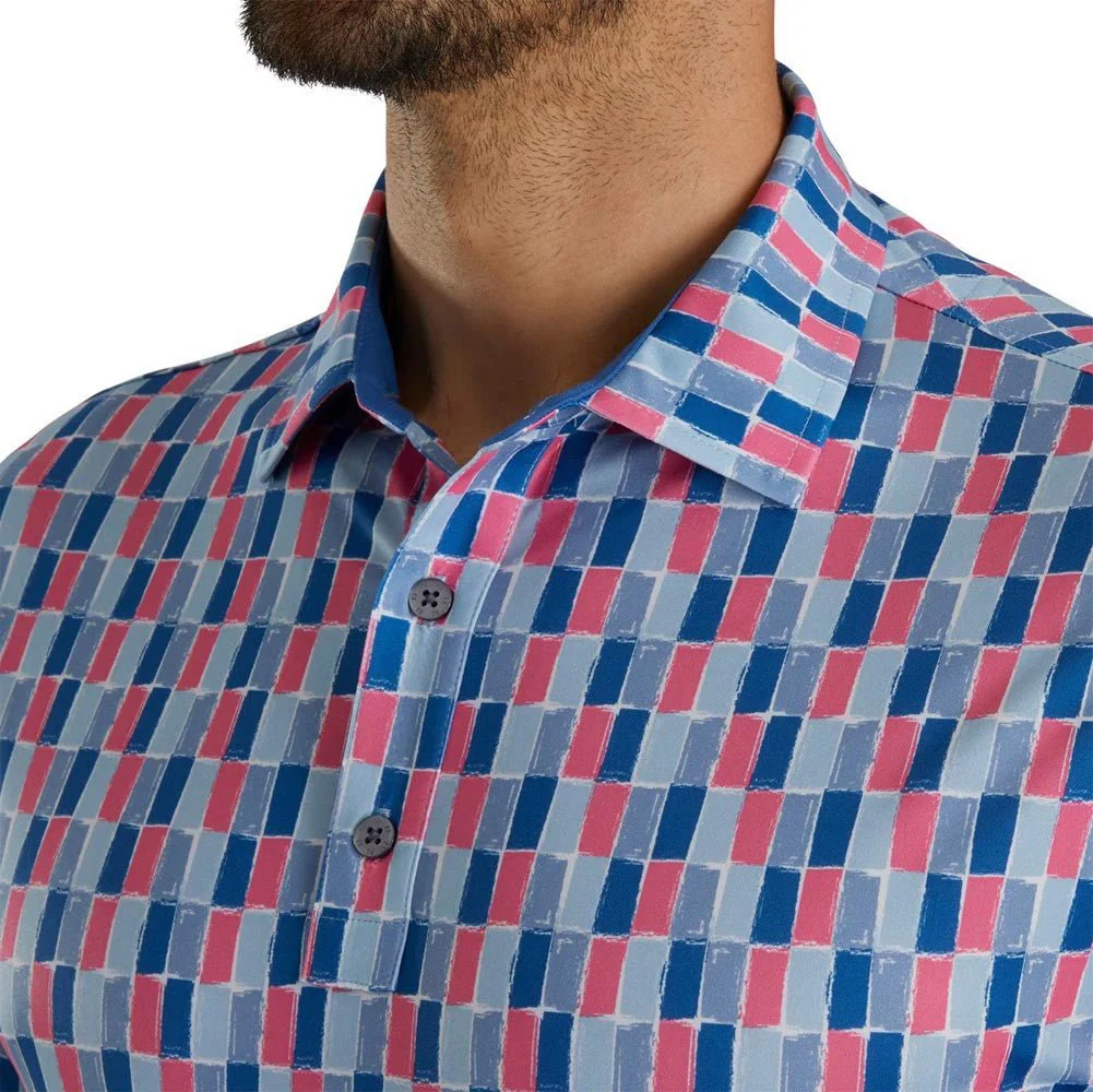 FootJoy Painted Tile Lisle Self Collar Golf Polo - Image 3