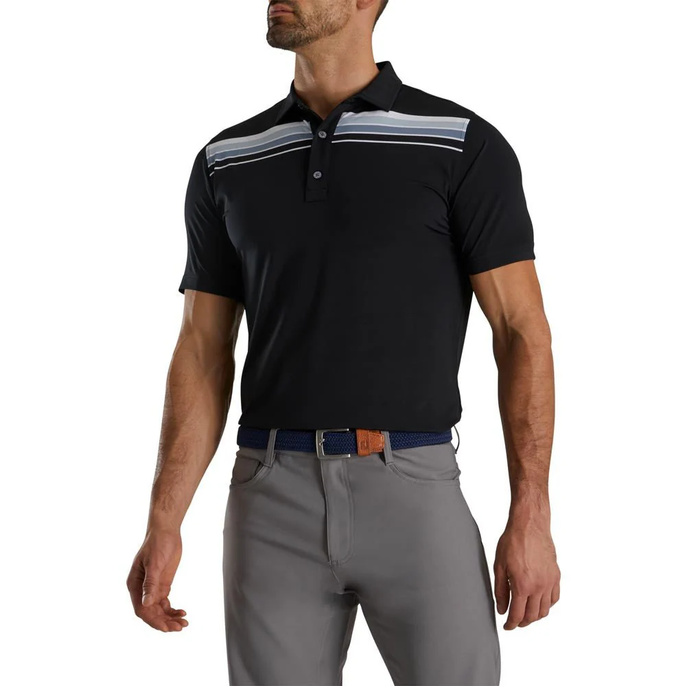 FootJoy Shadow Chestband Lisle Self Collar Polo - Athletic Fit
