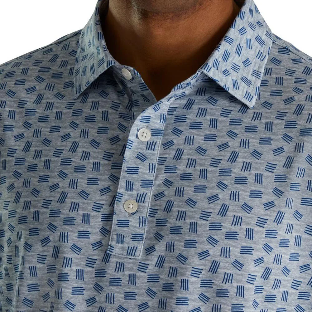 FootJoy Sketched Print Lisle Self Collar Polo - Image 3
