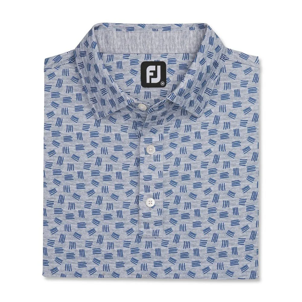 FootJoy Sketched Print Lisle Self Collar Polo - Image 4