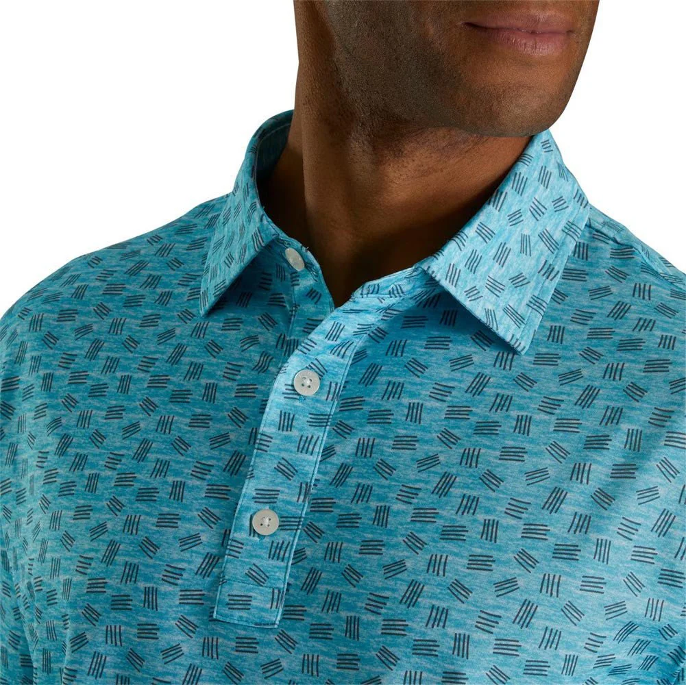 FootJoy Sketched Print Lisle Self Collar Polo - Image 7