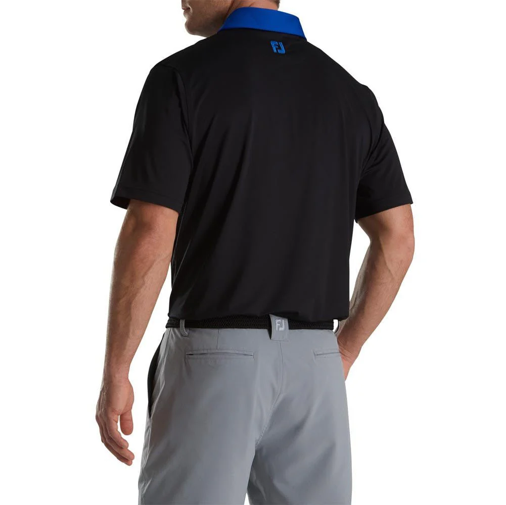 FootJoy Solid Spiral Print Trim Lisle Self Collar Golf Polo - Image 2