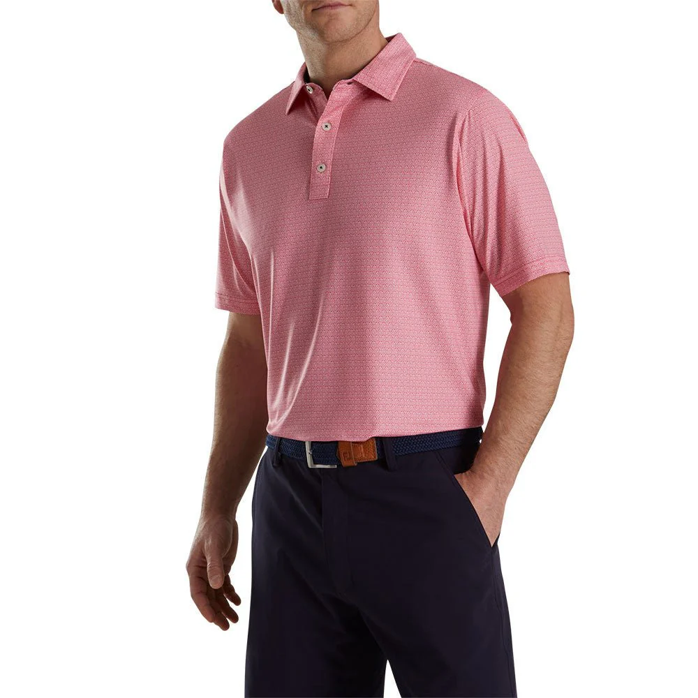 FootJoy Spiral Line Print Lisle Self Collar Polo - Image 2