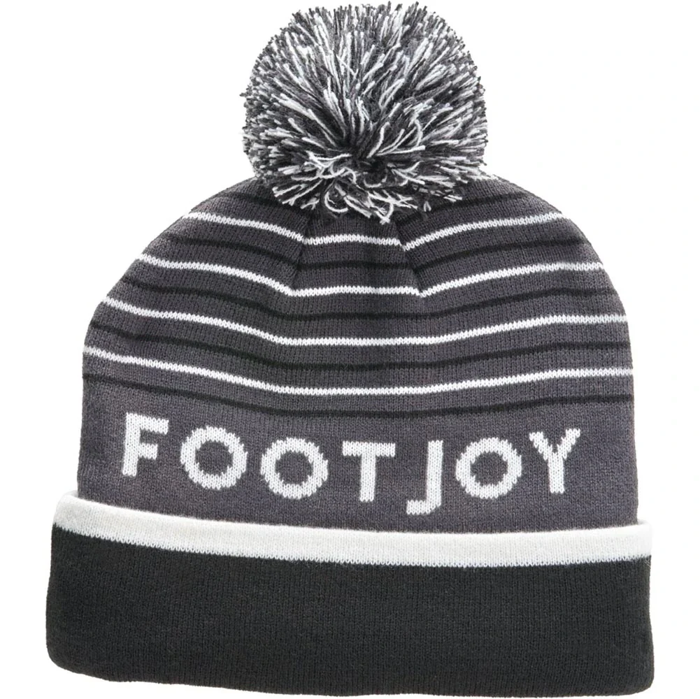 FootJoy Striped Pom Pom Golf Beanie - Image 2