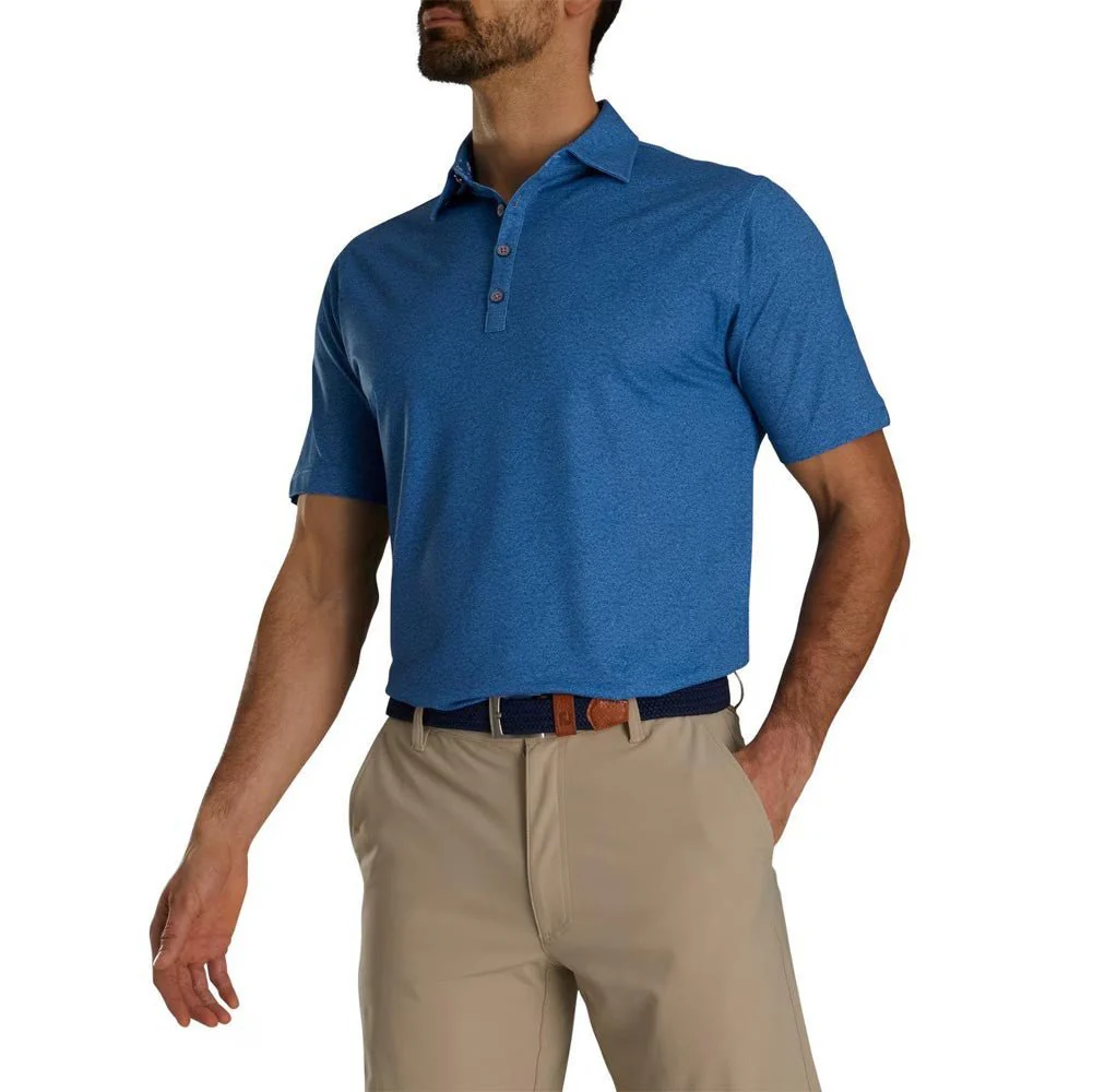 FootJoy Texture Print with Trim Stretch Pique Self Collar Polo - Image 5
