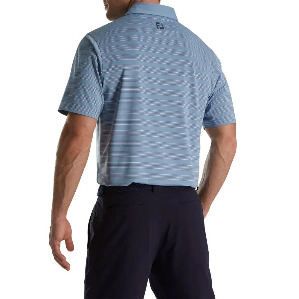 FootJoy Trio Stripe Lisle Self Collar Polo - FJ Logo - Image 4