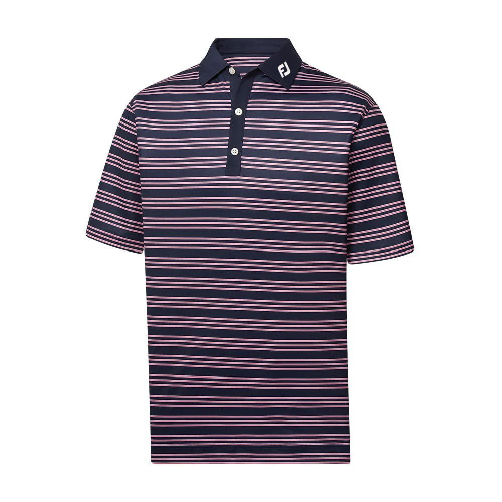 FootJoy Trio Stripe Lisle Self Collar Polo - FJ Logo - Image 7