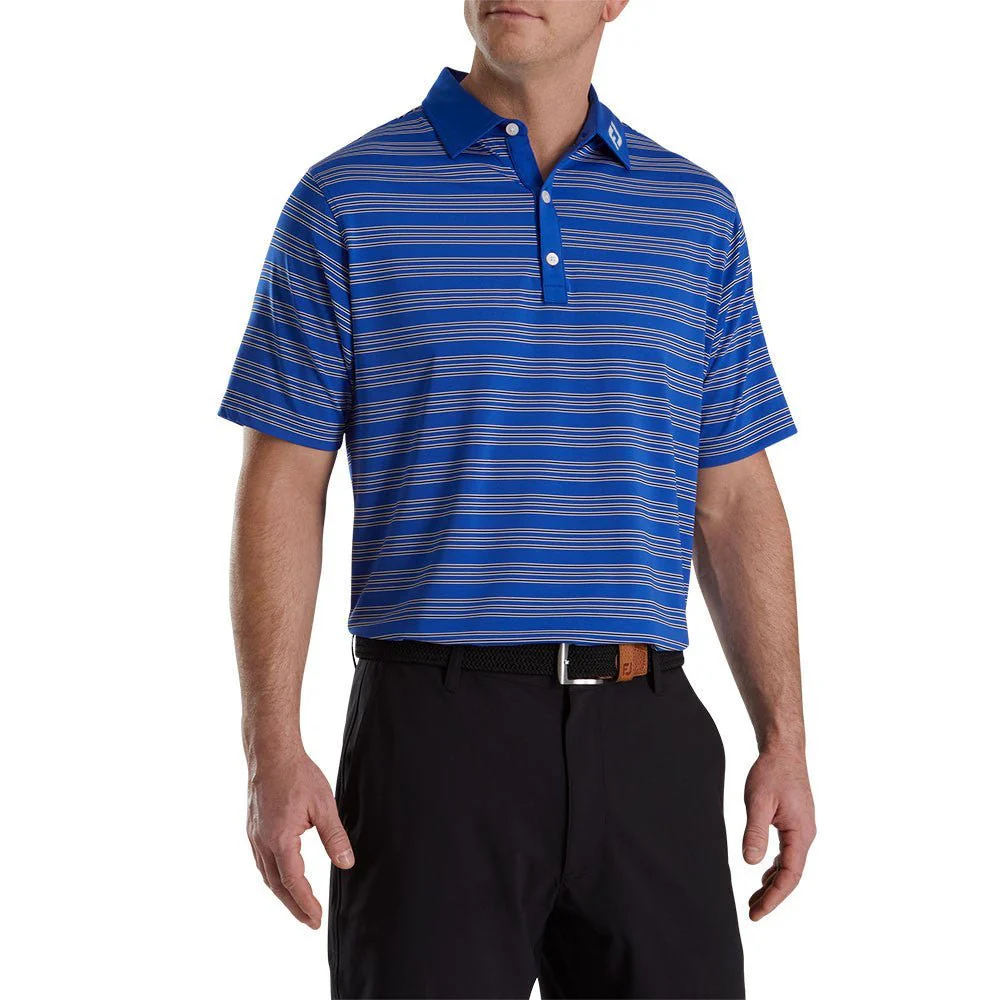 FootJoy Trio Stripe Lisle Self Collar Polo - FJ Logo - Image 9