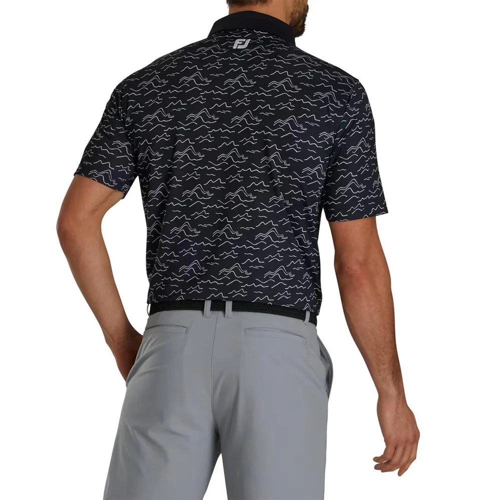 FootJoy Wave Print Lisle Self Collar Polo - Image 2