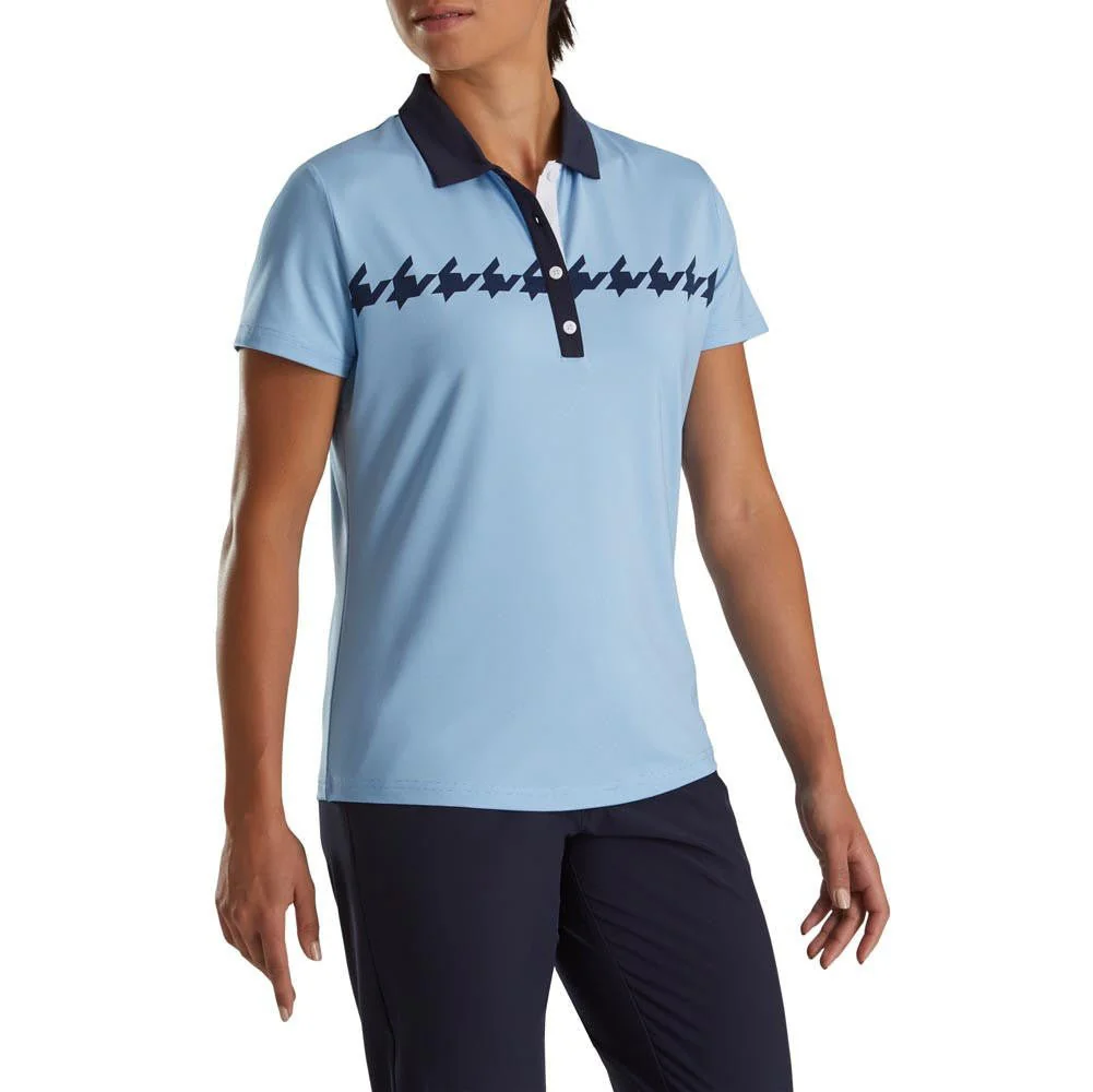 FootJoy Women's Cap Sleeve Houndstooth Print Golf Polo