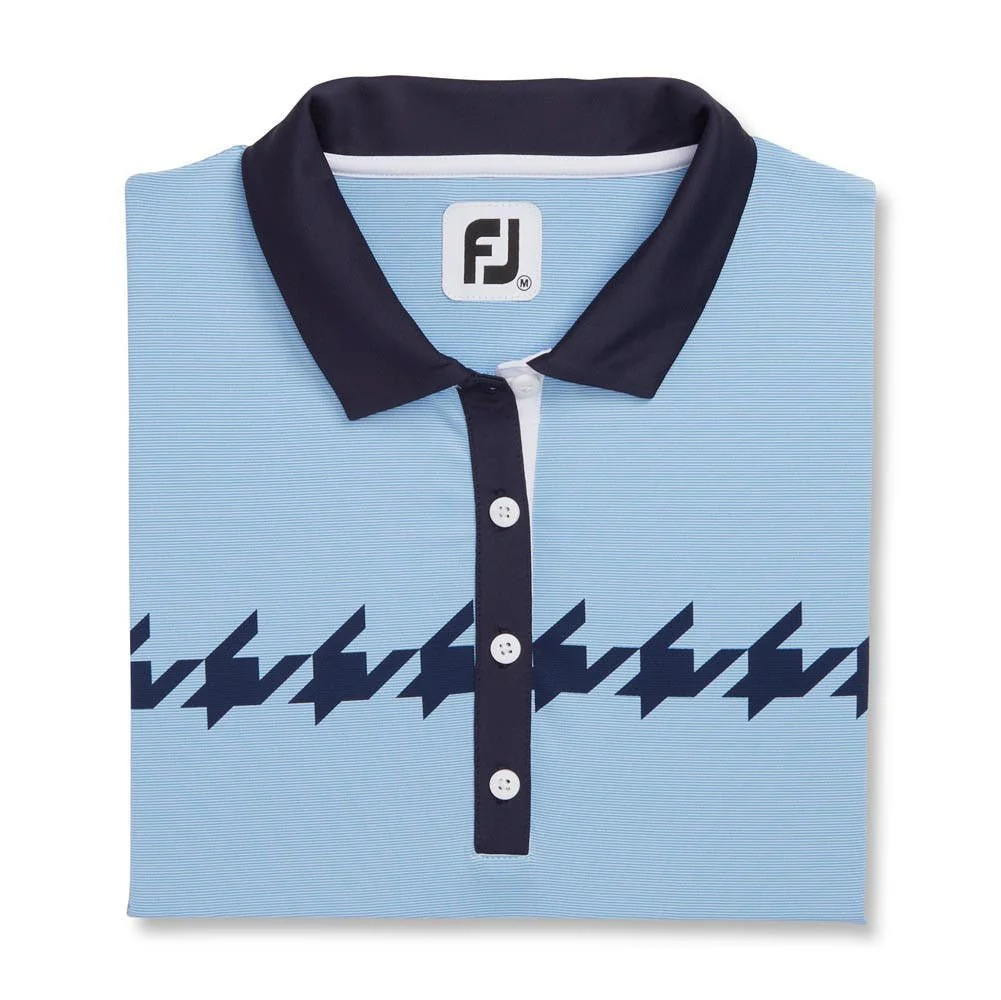 FootJoy Women's Cap Sleeve Houndstooth Print Golf Polo - Image 2