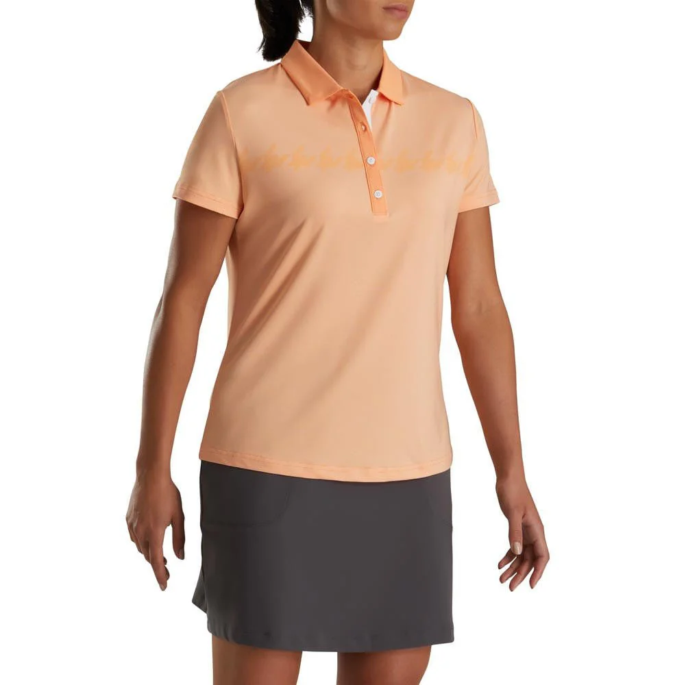 FootJoy Women's Cap Sleeve Houndstooth Print Golf Polo - Image 5