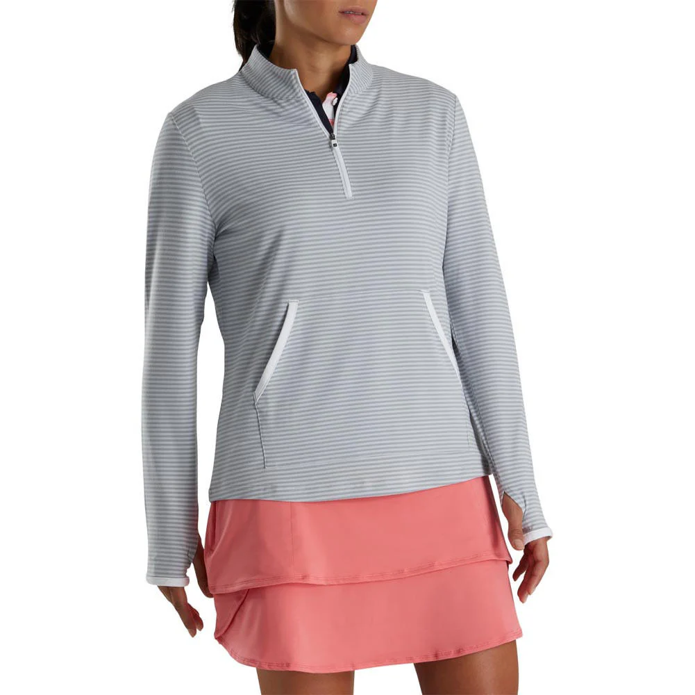 FootJoy Women's Half-Zip Tonal Stripe Golf Mid-Layer - Image 11