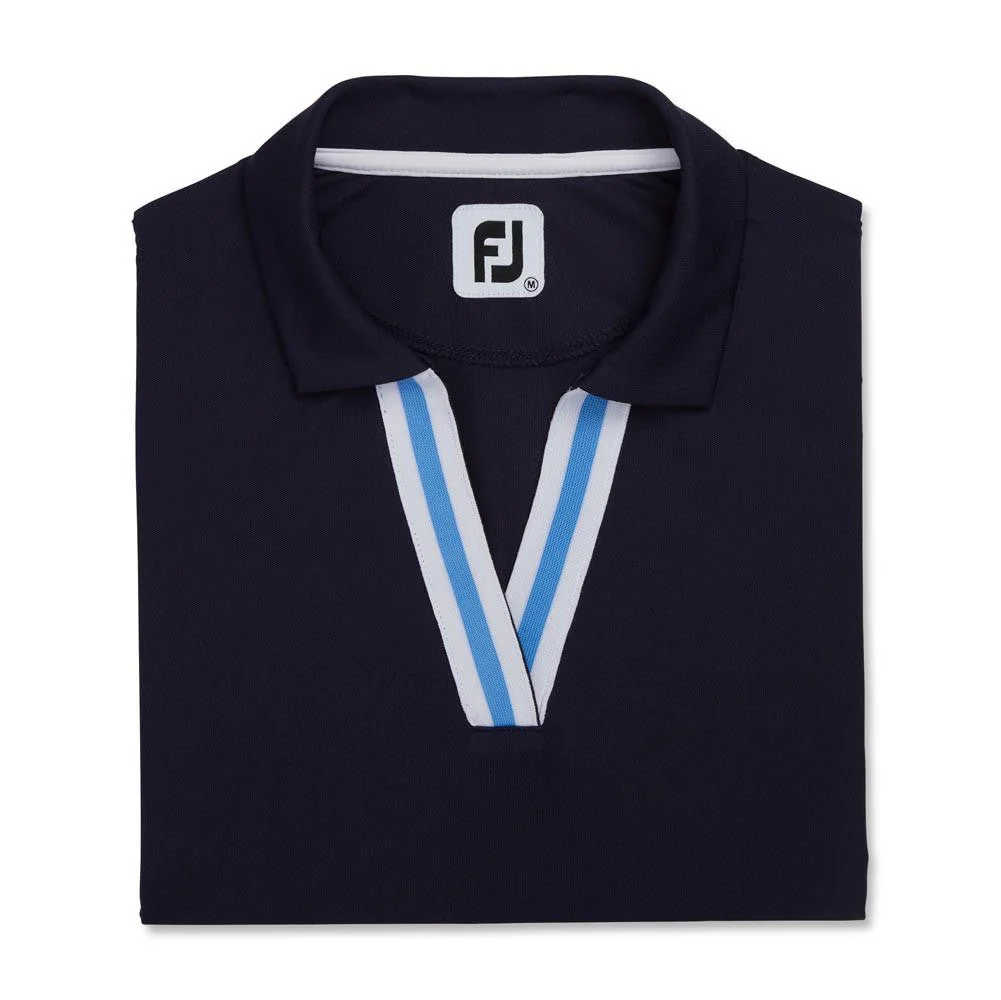 FootJoy Women's Stripe Ribbon Print Trim Polo - Image 3