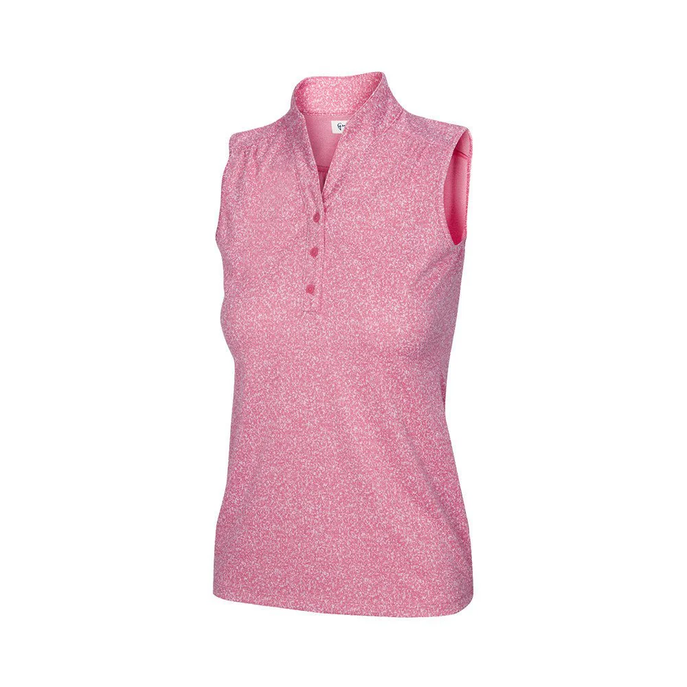 Greg Norman Women's Heathered Dot Sleeveless Golf Polo - Image 2