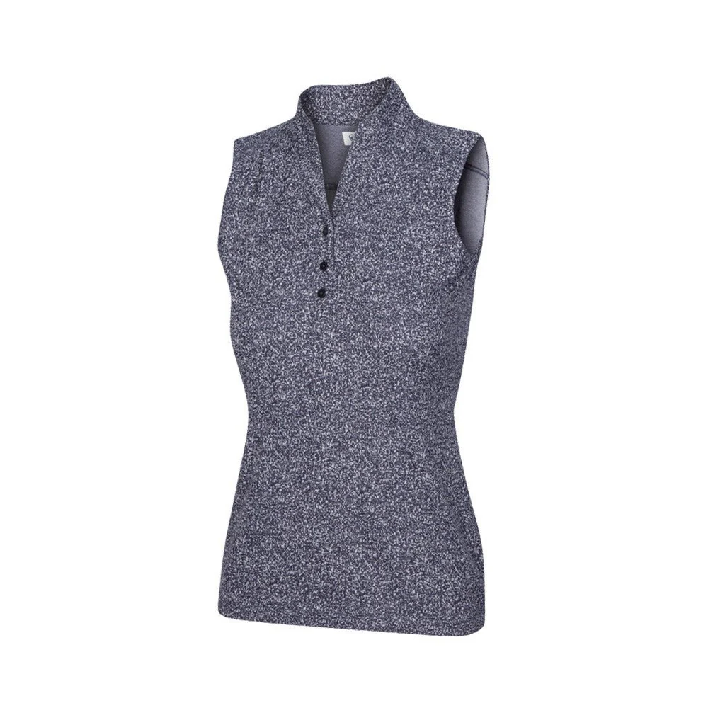 Greg Norman Women's Heathered Dot Sleeveless Golf Polo - Image 3