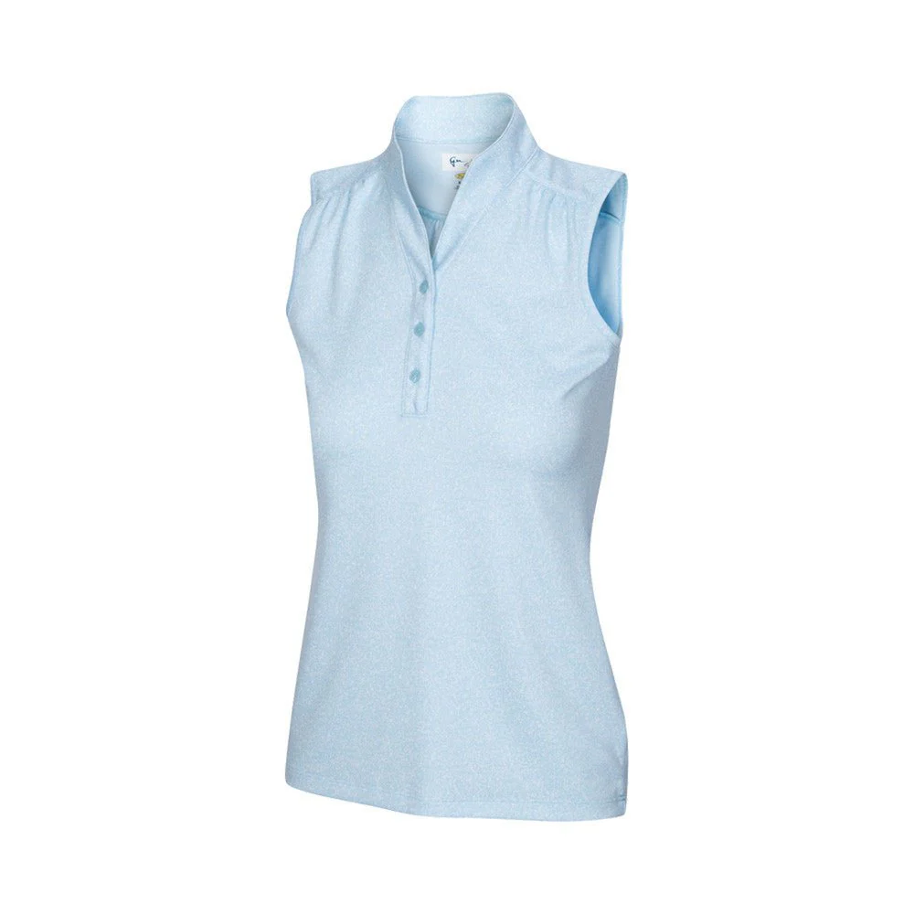 Greg Norman Women's Heathered Dot Sleeveless Golf Polo - Image 5