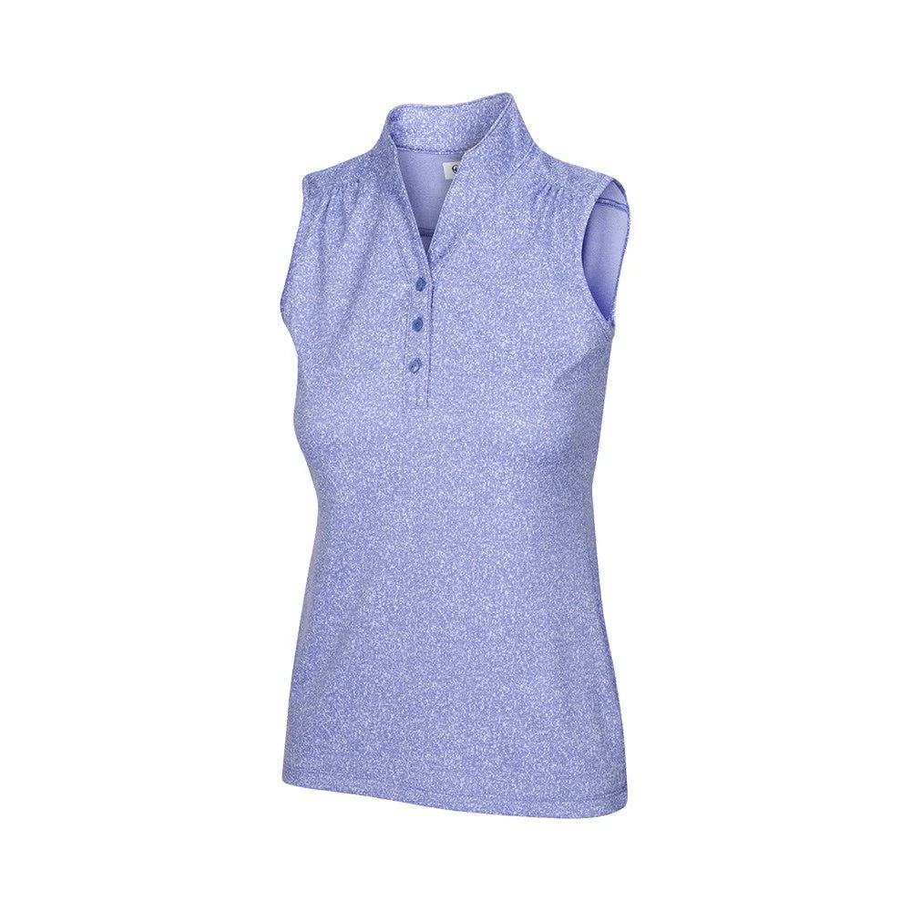 Greg Norman Women's Heathered Dot Sleeveless Golf Polo - Image 6