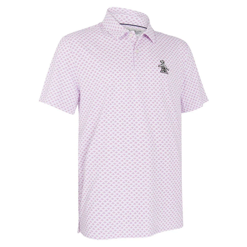 Original Penguin Mega Pete Retro Geo Print Golf Polo - Image 4