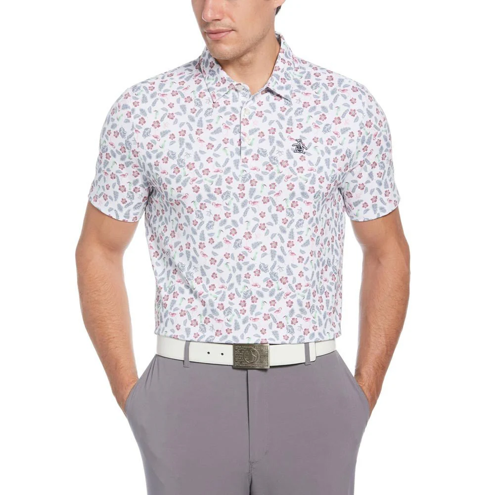 Original Penguin Whimsical Tropical Print Golf Polo - Image 3