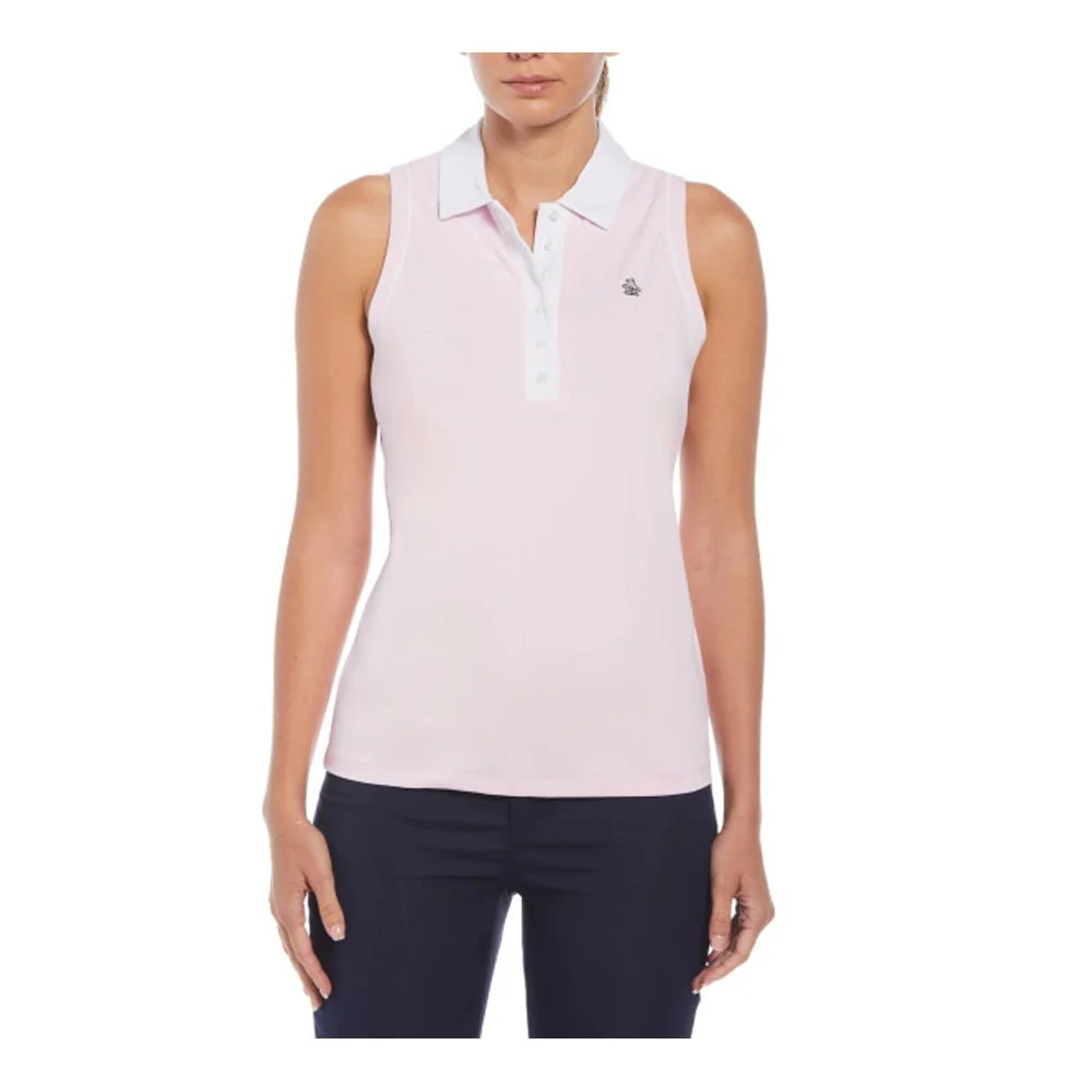 Original Penguin Women's Color Block with Piping Sleeveless Polo - Image 3
