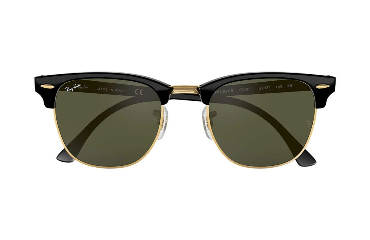 Ray-Ban Clubmaster Classic - Black/Green Classic G-15 - Image 3