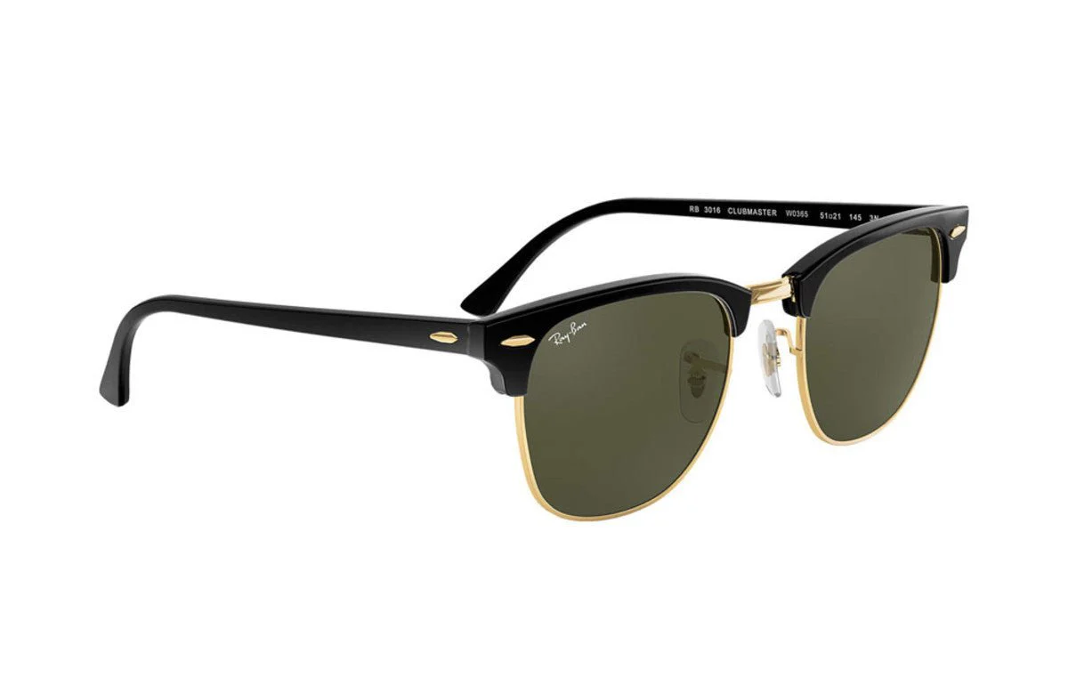 Ray-Ban Clubmaster Classic - Black/Green Classic G-15 - Image 4