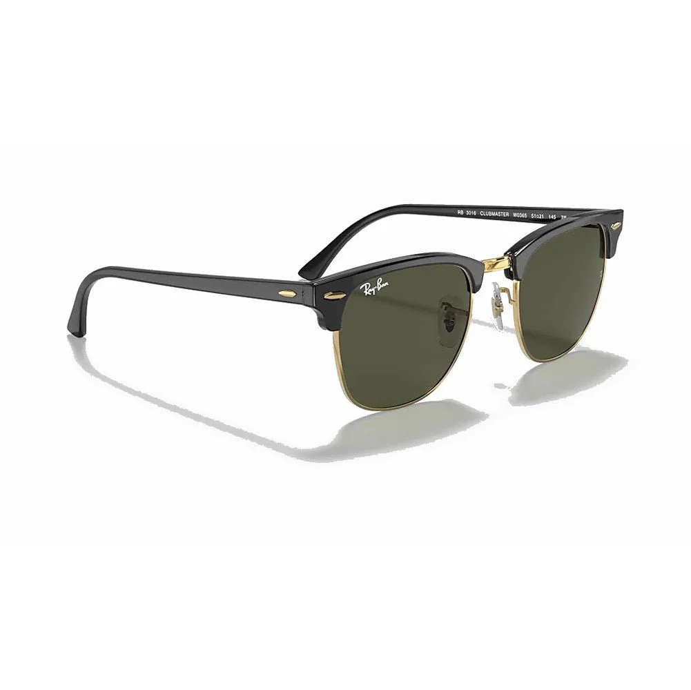 Ray-Ban Clubmaster Classic - Tortoise/Green Solid Color - Image 3