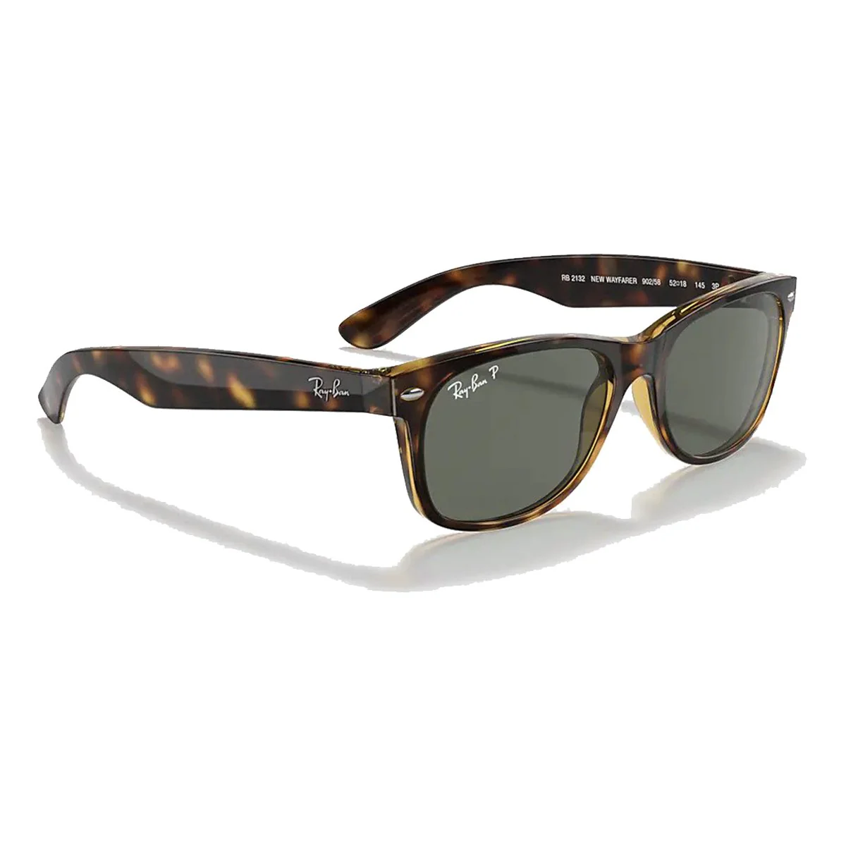 Ray-Ban New Wayfarer - Tortoise/Polarized Green Solid - Image 3
