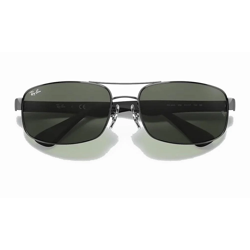 Ray-Ban RB3445 - Gunmetal Black/Green Solid Color - Image 5