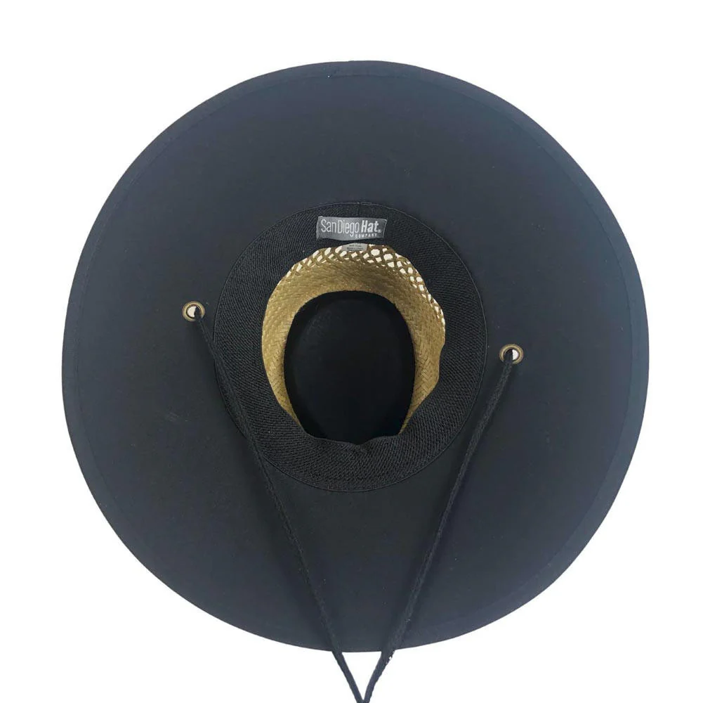 San Diego Hat Company Rush Straw Lifeguard Hat with Adjustable Chin Cord - Image 3