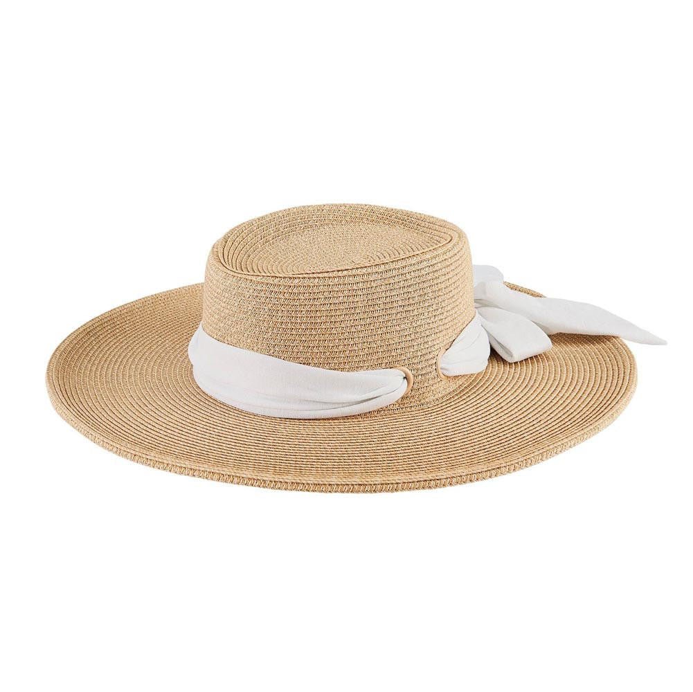 San Diego Hat Company Women's Boater with Scarf Bow