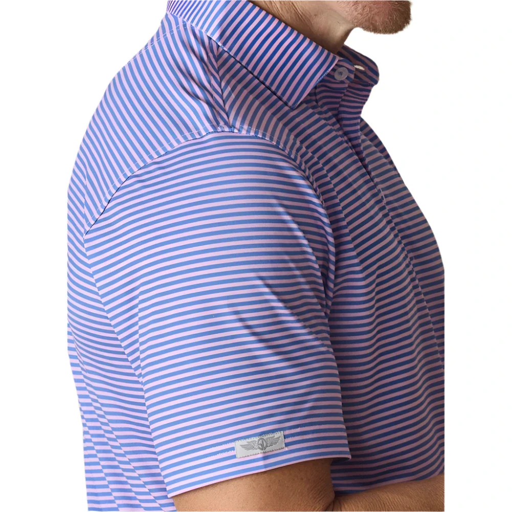 Straight Down Del Mar Stripe Golf Polo - Image 3