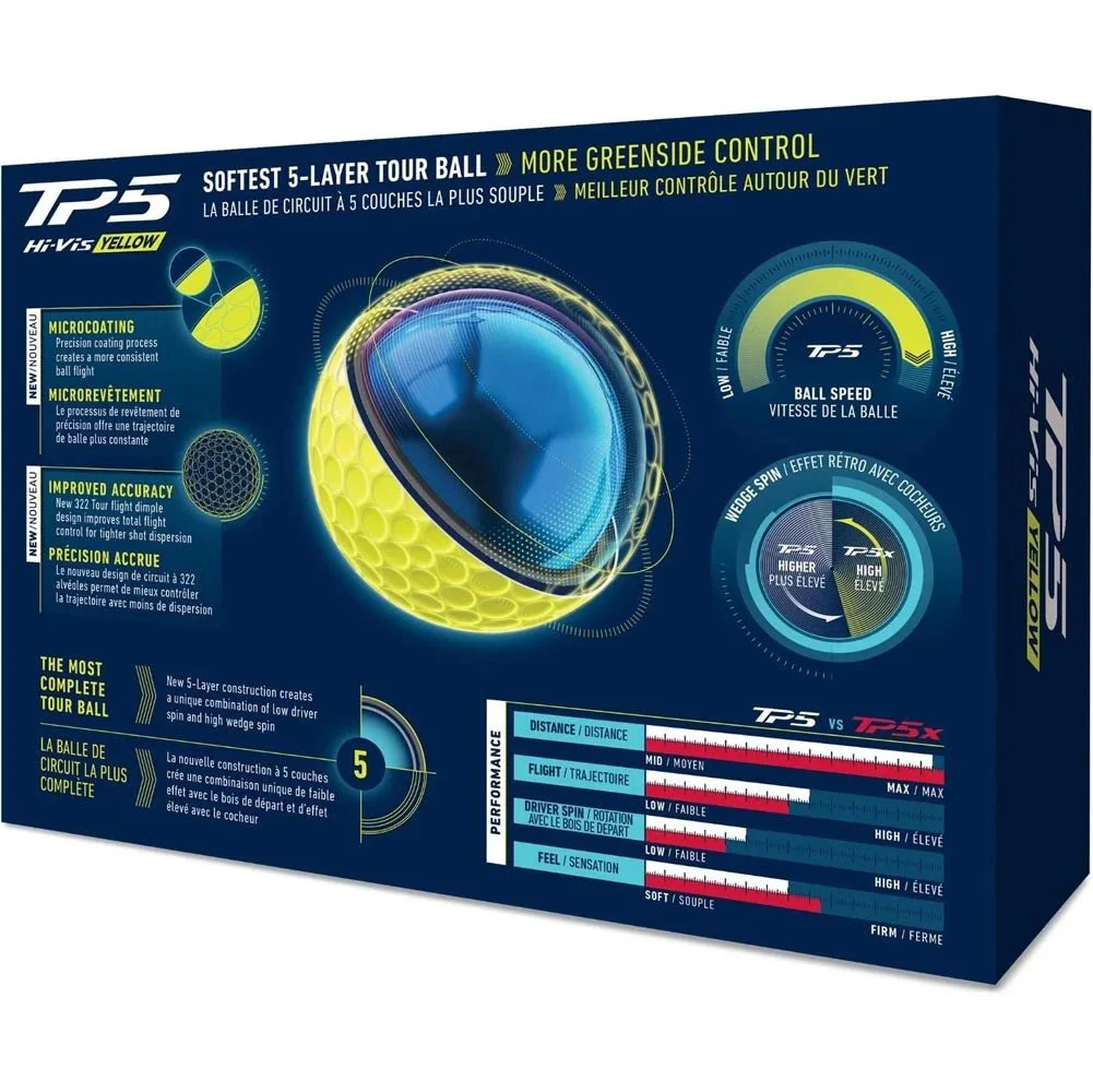 TaylorMade TP5 Golf Balls - Yellow - Image 4