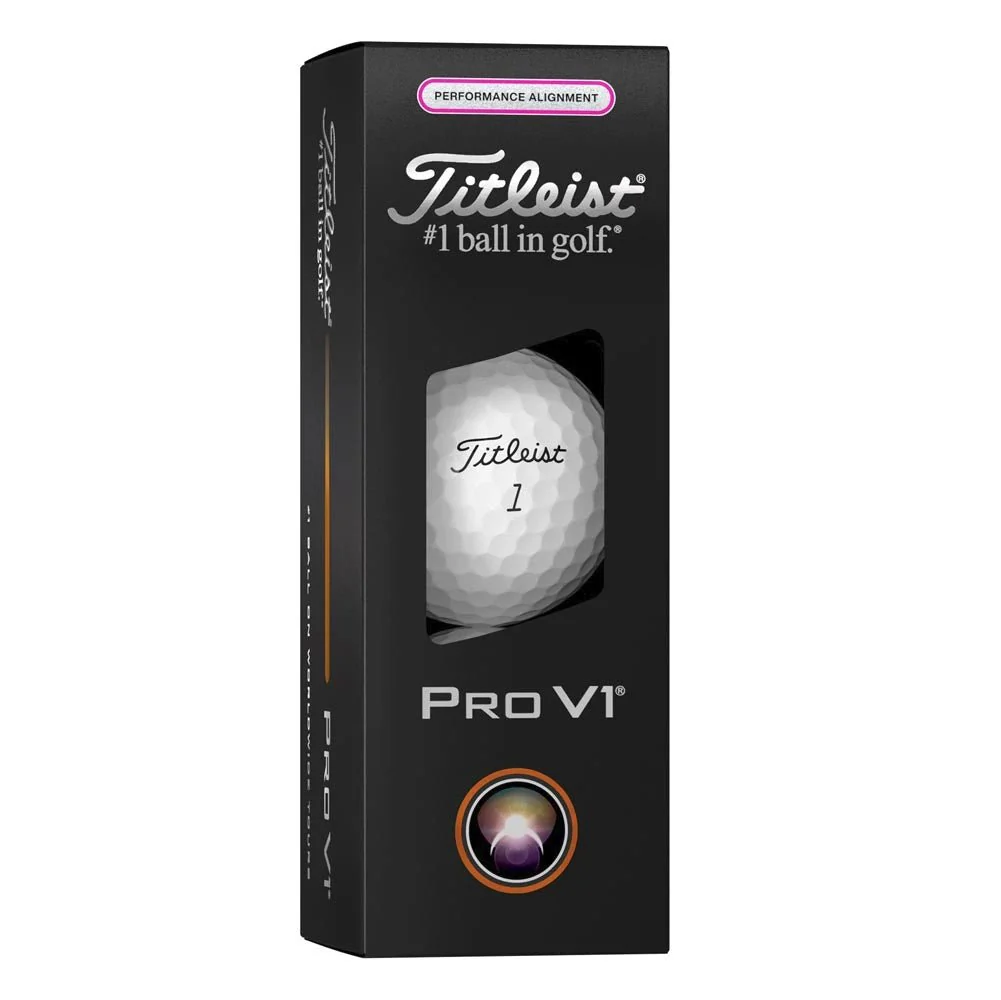 Titleist Pro V1 Performance Alignment Golf Balls - Pink - Image 8