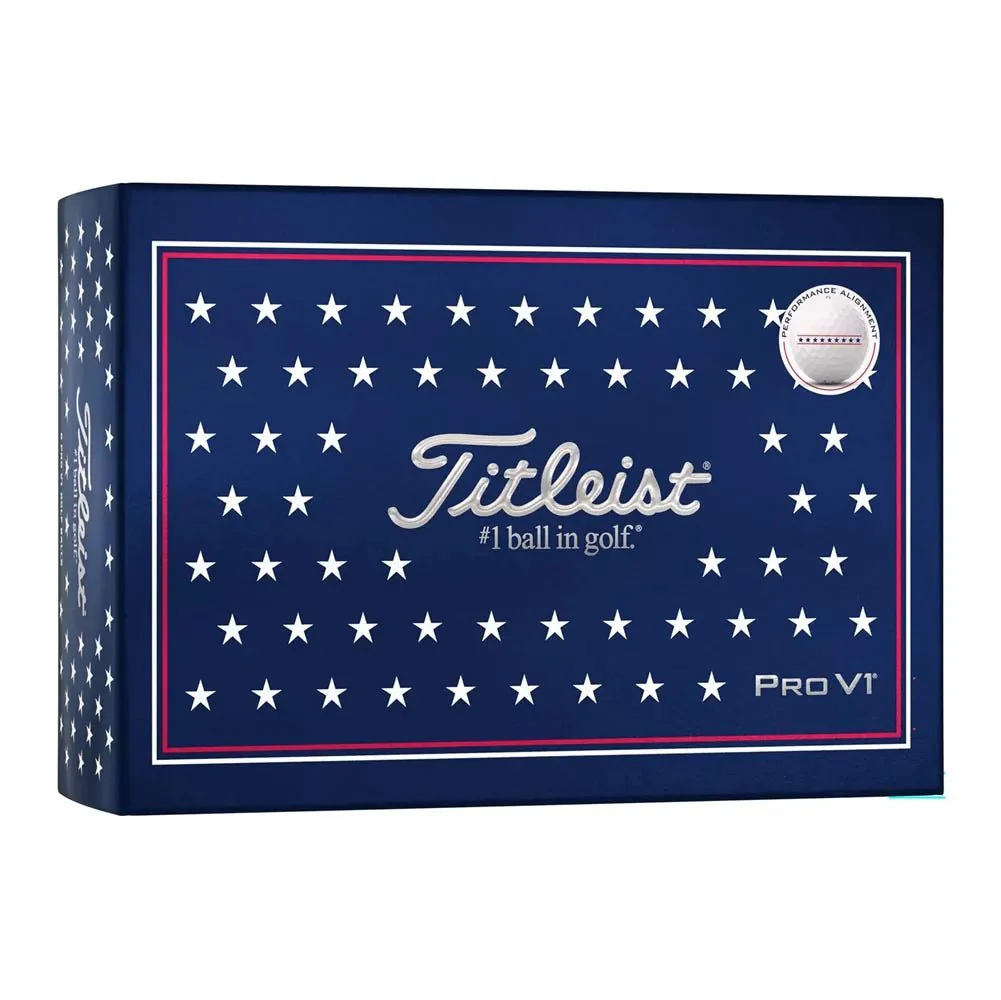 Titleist Pro V1 USA Flag Golf Balls - 6 Pack - 2024