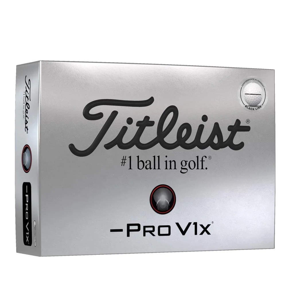 Titleist Pro V1x Left Dash Performance Alignment Golf Balls - Black - Prior Generation