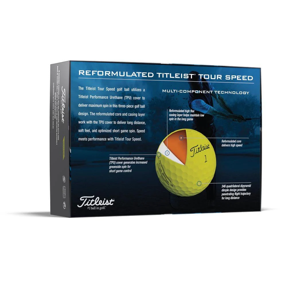 Titleist Tour Speed Golf Balls - Yellow - 2022 - Image 8