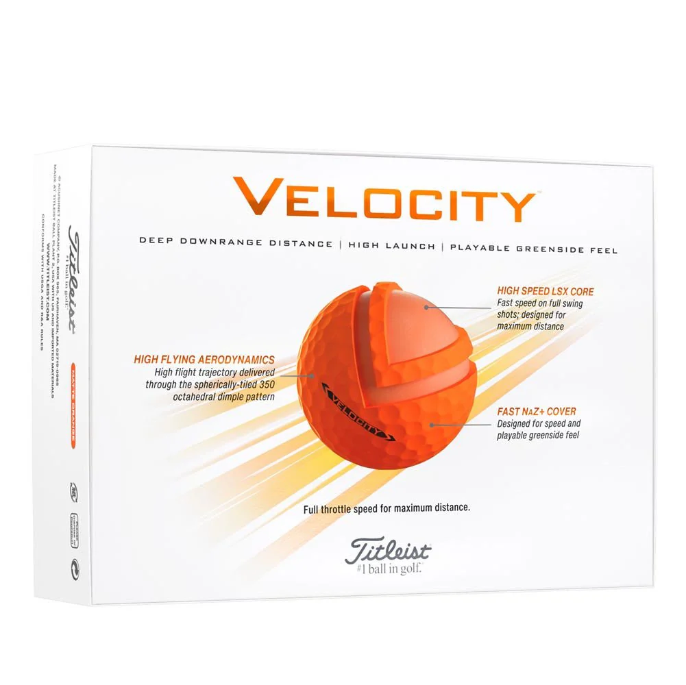 Titleist Velocity Double Digit Golf Balls - Matte Orange - Prior Generation - Image 7
