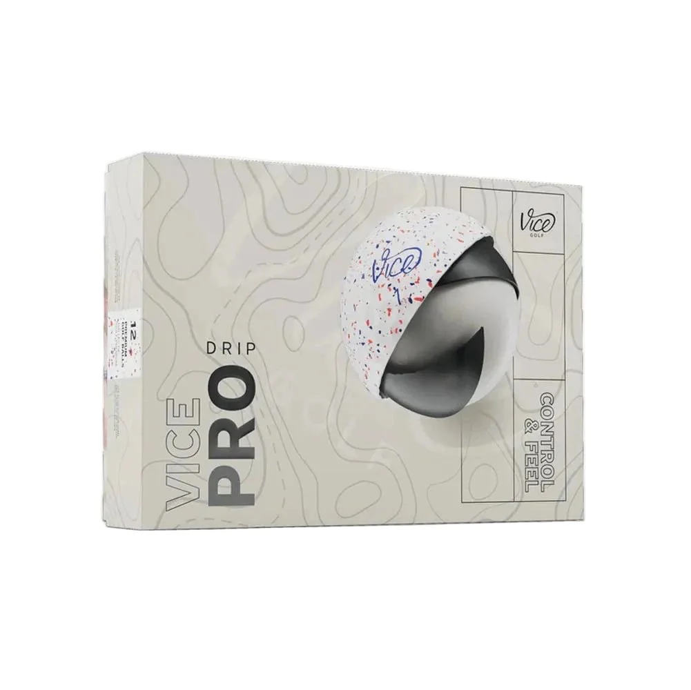 Vice Golf Pro Golf Balls - Drip Red/Blue