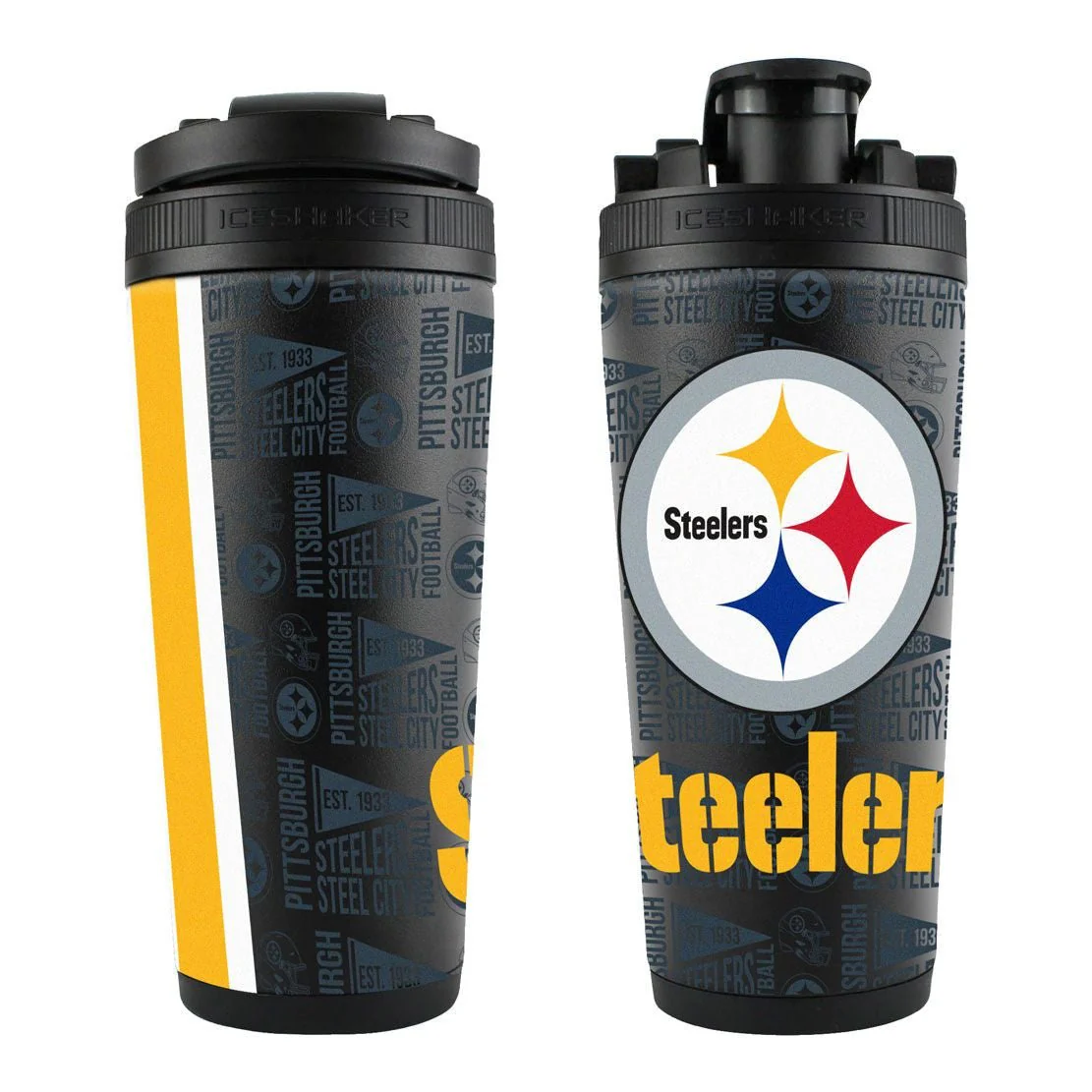 WinCraft NFL Pittsburgh Steelers Stainless Steel 4D Ice Shaker - 26 oz